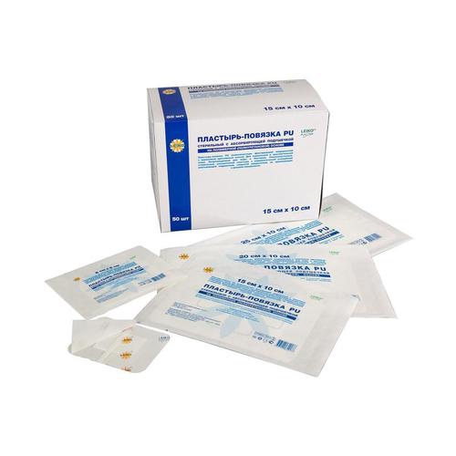 LEIKO, с впит. прокл. полимер. пластырь-повязка PU 10*10 см, в инд. уп.