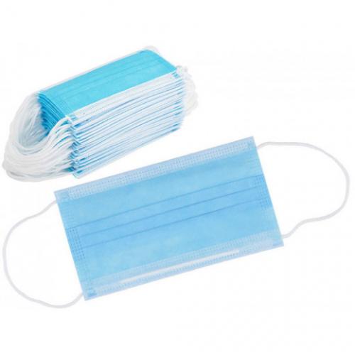 Маска медицинская 3х-слойная РФ, ГОЛУБАЯ 50шт/уп.