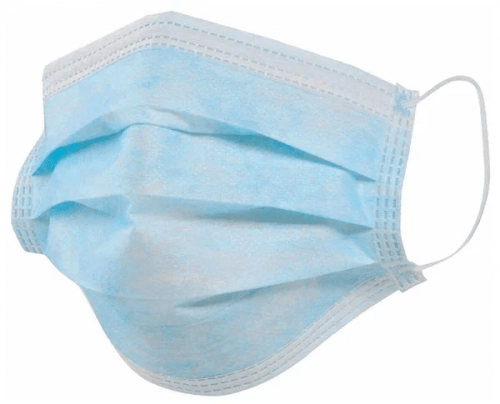 Маска медицинская одноразовая трехслойная голубая (Медсервис плюс)
