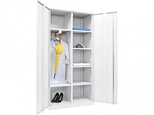 Шкаф для одежды и инвентаря МД 2 ШМ, сталь, 4 полки, 2 полки+штанга