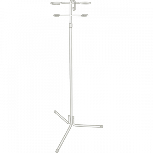 Штатив для вливаний М192-03 2 держателя, крюк, разборный, 3-лучевая опора без колес